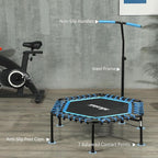 Soozier 45" Rebounder Trampoline for Adults, Mini Trampoline Indoor with Colorful LED Lights and Adjustable Handle, Quiet and Safe Bungee Rebounder