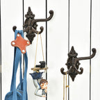Sungmor 2-Pack Cast Iron 3-in-1 Flexible & Functional Swivel Wall Hook - Vintage Coat Hook Garden Planter Hanger - Heavy Duty Solid Metal Swing Hook - Clothes Hats Towels Bags Pots Tools Hanger