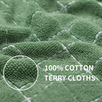 Homaxy 100% Cotton Terry Kitchen Towels(Grass Green, 13 x 28 inches), Checkered Designed, Soft and Super Absorbent Dish Towels, 6 Pack