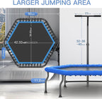 ANCHEER 50" Rebounder Trampoline for Adults With Bar, 550 LBS Mini Trampoline Quiet Exercise Bungee Jumping Cardio Trainer Workout