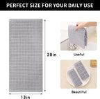 Homaxy 100% Cotton Terry Kitchen Towels(Light Grey, 13 x 28 inches), Checkered Designed, Soft and Super Absorbent Dish Towels, 12 Pack