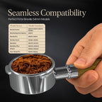 Bottomless Portafilter 54mm - Stainless Steel Filter Basket and Ergonomic Mahogany Wood Handle - Compatible with Breville 54mm Bottomless Portafilter Coffee Machine Models