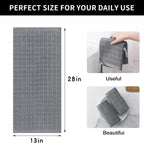 Homaxy 100% Cotton Terry Kitchen Towels(Grey, 13 x 28 inches), Checkered Designed, Soft and Super Absorbent Dish Towels, 4 Pack