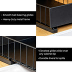 LYNK PROFESSIONAL® Pull Out Under Sink Kitchen Cabinet Organizer - 10" W x 14" D 2-Tier Drawer - Sliding Shelf Organizer for Cabinets and Undersink Storage Shelves - Lifetime Ltd. Warranty – Black