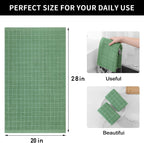 Homaxy 100% Cotton Terry Kitchen Towels(Grass Green, 20 x 28 inches), Checkered Designed, Soft and Super Absorbent Dish Towels, Large 4 Pack