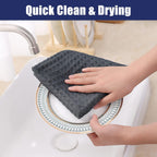 Homaxy Microfiber Waffle Weave Kitchen Towels, 16 x 28 Inch Ultra Absorbent and Solid Color Dish Towels, 4 Pack, Dark Grey
