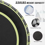 40" Fitness Trampoline with Adjustable Handle Bar Silent Mini Trampoline Bungee Rebounder Jumping Cardio Trainer Workout for Adults - Maximum Load 150 kg