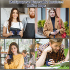 Uiifan 100 Set 4oz Disposable Espresso Cups with Lids Ripple Corrugated Paper Disposable Coffee Insulated Hot Ripple Cups for hot Chocolate, Tea, and Cocoa Drinks(Blue)