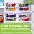 2 & 3 Compartment Glass Meal Prep Containers (4 Pack, 32 oz) - Glass Food Storage Containers with Lids, Bento Box, Portion Control, Airtight, Oven & Freezer safe, Food Container, Lavender