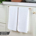 POLYTE Premium Microfiber Kitchen Dish Hand Towel Waffle Weave 12 Pack (16x28 in, White)