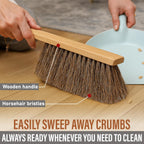 Takavu Multi-Purpose Counter Brush with Solid Wood Handle, Natural Horsehair Bristles for Gentle Dusting of Furniture, Drafting, Patio, Fireplace Cleaning, Shop Brush, Woodworking Tool & Accessories
