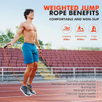 Jump Rope, Weighted Jump Rope for Men Women, Adjustable 1lb Heavy Skipping Ropes, Suitable for Boxing, Cardio, Home Fitness, Training Muscle, Home Gym Workout Equipment for Full Body Exercise
