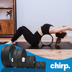 Chirp Wheel Foam Roller - Targeted Back & Neck Pain Relief, Muscle Massage, Trigger Point Therapy, High-Density Foam Tool for Physical Therapy, Stretching & Exercise, 500lbs Capacity, 4-Pack Black