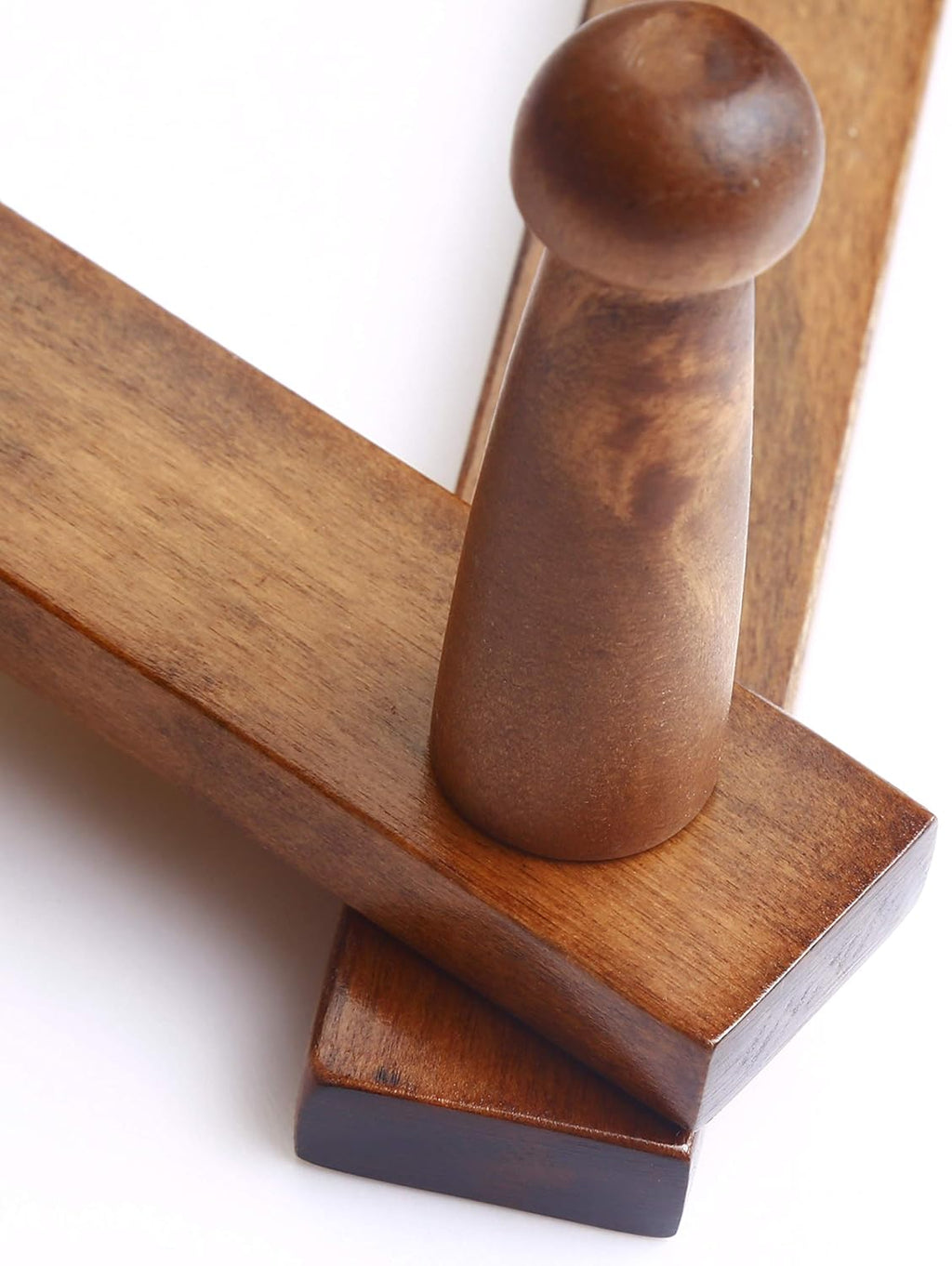 Dseap Accordian Wall Hanger: 16” High Wooden Wall Expandable Coat Rack, Hat Rack Holder, Accordion Hook for Baseball Caps, Coats, Mugs, 16 Peg Hooks, Brown