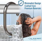 12 Metal Shower Curtain Hooks, Rust-Proof Decorative C-Shaped Curtain Hooks for Bathroom, Chrome Shower Curtain Rings, Fits Rods Up to 1 Inch (C, Silver)