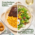 Chic Leaf Square Bamboo Palm Leaf Disposable Plates - 8" Pack of 100 - Biodegradable & Compostable Dinnerware - Disposable Party & Appetizer Plates - Eco-Friendly Dessert Trays