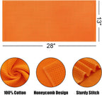 Kitinjoy 100% Cotton Waffle Weave Kitchen Towels, 4-Pack Super Soft and Absorbent Dish Towels for Drying Dishes, Kitchen Hand Towels, 13 in x 28 in, Orange