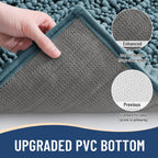 Arotive Luxury Chenille Bathroom Rug Mat, Extra Soft Thick Absorbent Shaggy Bath Rugs, Non-Slip Machine Wash Dry, Plush Bath Mats for Bathroom, Shower and Tub, 30x17, Smoky Gray