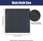 Homaxy Microfiber Waffle Weave Kitchen Dish Cloths, 12 x 12 Inch Ultra Absorbent and Solid Color Dish Towels for Kitchen Fast Drying Dishcloth for Washing Dishes, 6 Pack, Dark Grey
