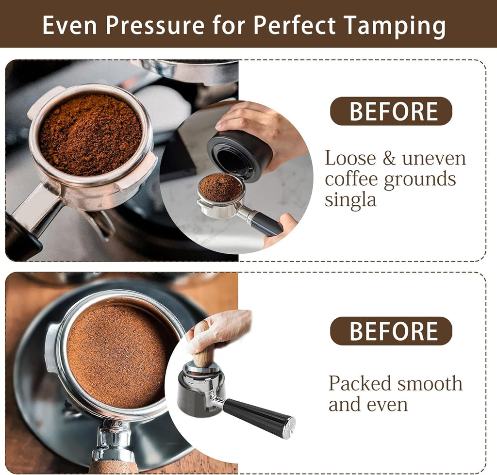 Coffee Tamper Base Compatible with Ninja Espresso Machine ES601/ES701,Handheld Portafilter Support Stand For Ninja Cafe Luxe,Anti-Slip Coffee Accessories Improves Tamping Stability & Extraction Black