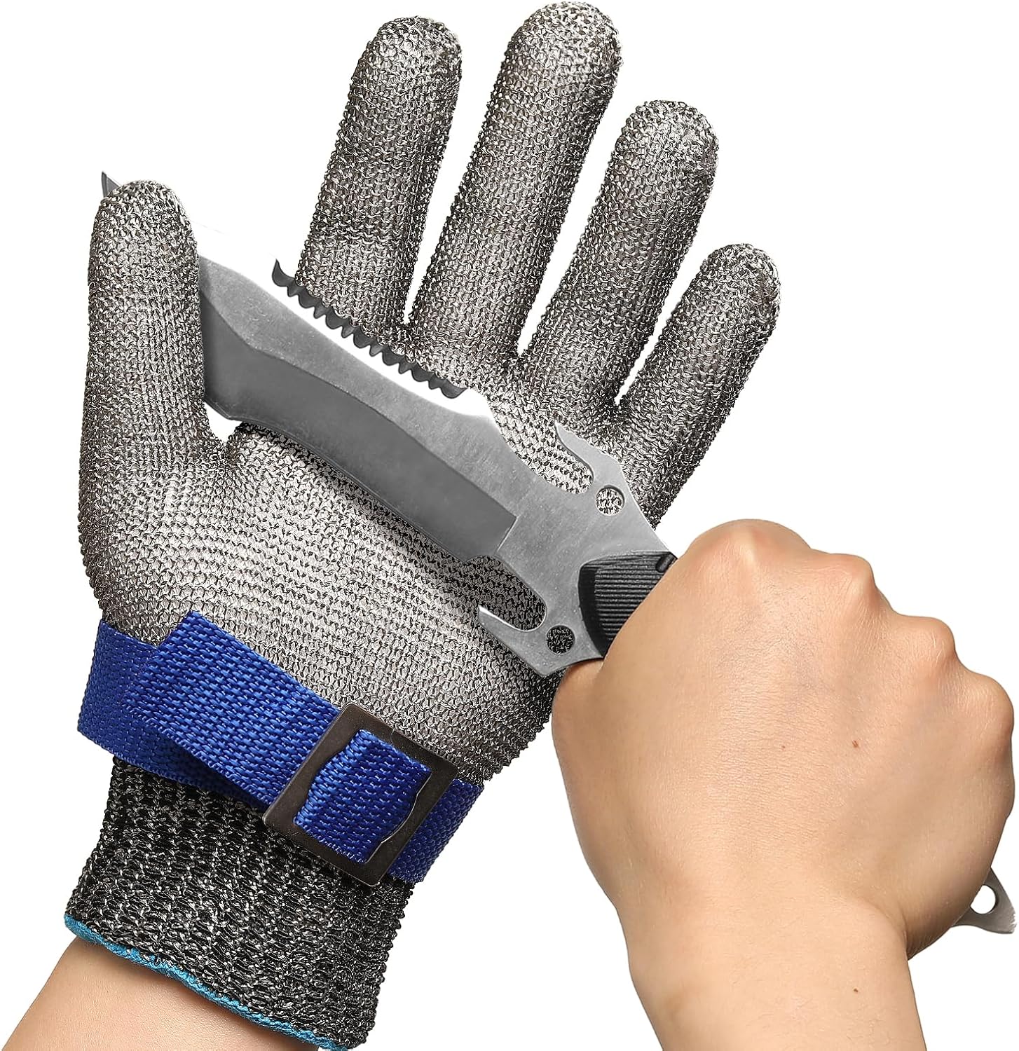 Schwer SlicePro ANSI A9 Cut Resistant Glove PR1706, Stainless Steel Mesh Metal Glove, Food Grade for Kitchen Cooking, Butcher Meat Cutting, Oyster Shucking, Mandoline, Non-PFAS (L, 1 PCS)