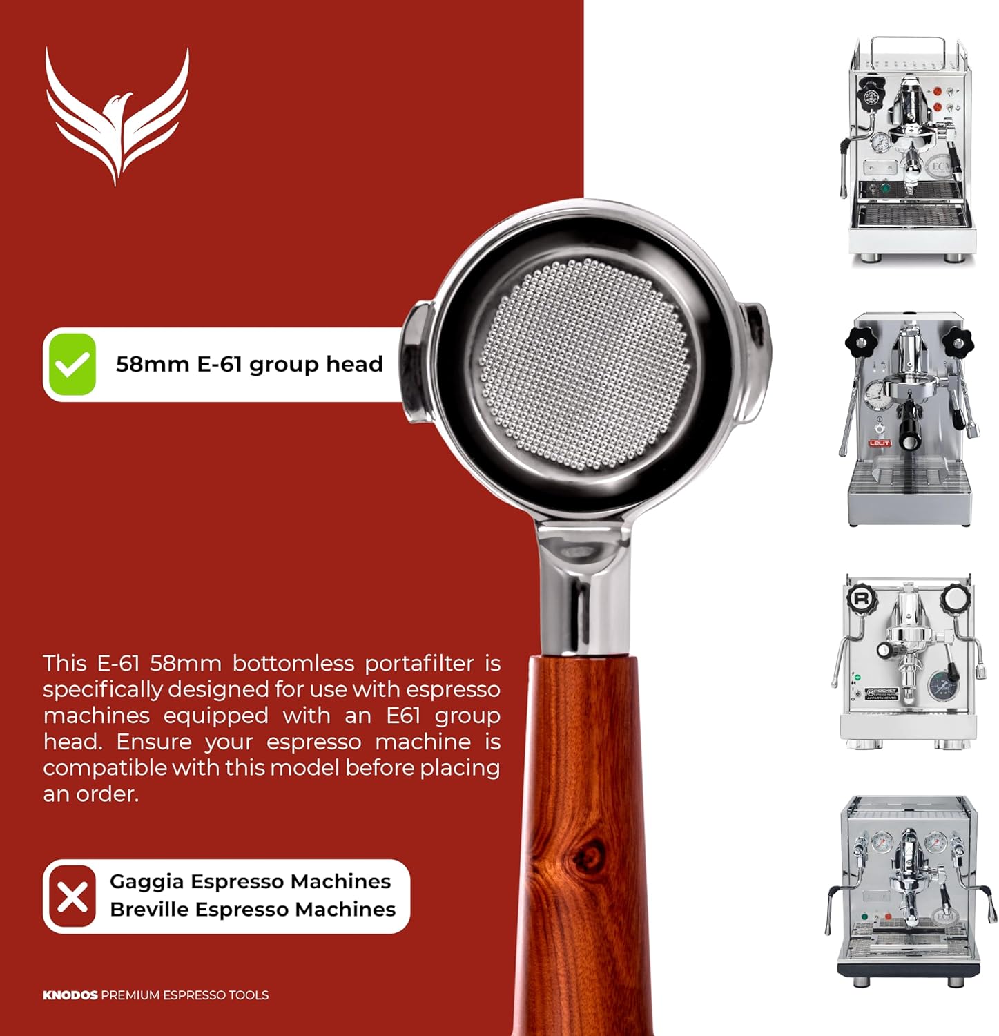 58mm Essential Barista Tools Set for E61 Espresso Machines - Naked Portafilter, Coffee Leveler, Dosing Funnel, Advanced Espresso Tamper, and Needle Distributor