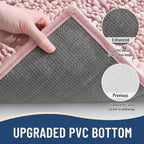 Arotive Luxury Chenille Bathroom Rug Mat, Extra Soft Thick Absorbent Shaggy Bath Rugs, Non-Slip Machine Wash Dry, Plush Bath Mats for Bathroom, Shower and Tub, 47x24, Dirty Pink