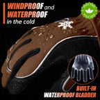 HANDLANDY Winter Insulated Work Gloves, 3M Thinsulate Thermal Water-Resistant Gloves for Men Women Touch Screen, Warm Ski Snowboard Cold Weather Gloves (Brown, 2X-Large)
