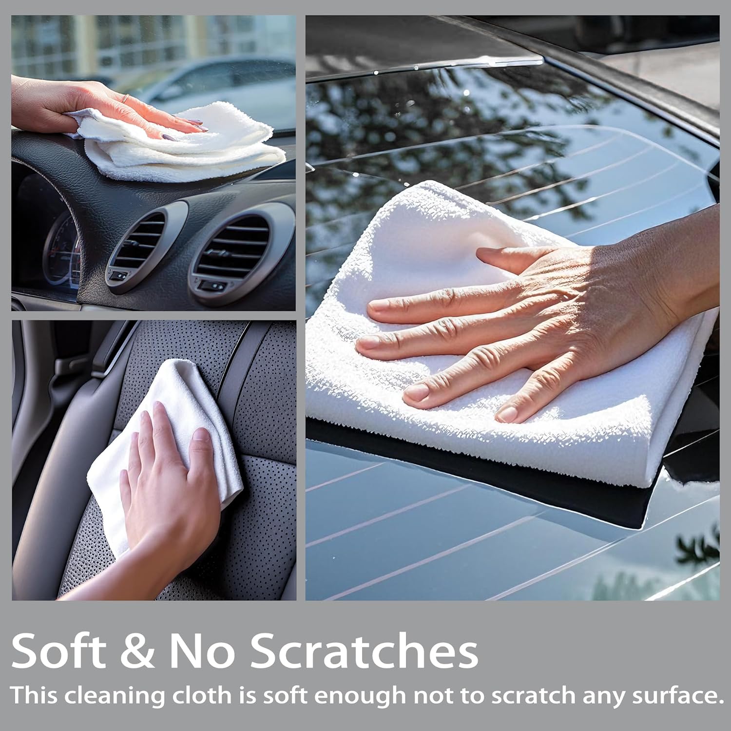 Greenfound Microfiber Cleaning Cloth Roll -80 Pack, 11.5x11.5, Tear Away Towels, Reusable and Washable Rags, White