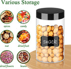 Plastic Jars with Lids 6OZ 42PCS Small Empty Slime Cosmetics Containers Clear Gift Food Jars Round PET Cream Jars with Black Lids Pen Labels for Kitchen Storage Spices Dry Food Body Butter