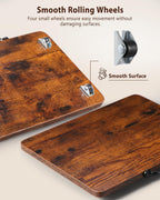 Appliance Slider, Sliding Tray for Coffee Maker, Coffee Pot Slider for Countertop, Kitchen Appliance Rolling Tray with Rubber Wheels (Rustic Brown, Large - Wide (16" X 12.5"))