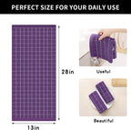 Homaxy 100% Cotton Terry Kitchen Towels(Purple, 13 x 28 inches), Checkered Designed, Soft and Super Absorbent Dish Towels, 4 Pack