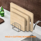 Cutting Board Holder, 2PSC Cutting Board Organizer Rack, 304 Stainless Steel Cookie Sheet Baking Pan and Tray Organizer for Kitchen Cabinet and Pantry Storage (1.0 Inch Width Slots)