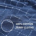 Homaxy 100% Cotton Terry Kitchen Towels(Navy Blue, 13 x 28 inches), Checkered Designed, Soft and Super Absorbent Dish Towels, 4 Pack