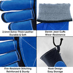 TICONN Welding Gloves, 1000°F Heat-Resistant Fireproof Leather Gloves for Welders, Stick, Forge, Mig, Tig, BBQ, Baking, Oven