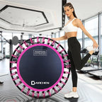 DARCHEN 400LBS Rebounder Trampoline for Adults, Indoor Mini Trampoline Silent Fitness Trampoline Small Bungee Rebounder Jumping Cardio Trainer Workout Exercise Workout with Handrail Bar [40 Inch]
