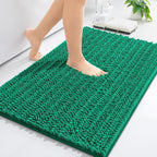 Arotive Luxury Chenille Bathroom Rug Mat, Extra Soft Thick Absorbent Shaggy Bath Rugs, Non-Slip Machine Wash Dry, Plush Bath Mats for Bathroom, Shower and Tub, 36x24, Emerald
