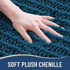 Arotive Luxury Chenille Bathroom Rug Mat, Extra Soft Thick Absorbent Shaggy Bath Rugs, Non-Slip Machine Wash Dry, Plush Bath Mats for Bathroom, Shower and Tub, 36x24, Peacock Blue