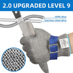 Schwer ANSI A9 Cut Resistant Glove, Food Grade Stainless Steel wire Mesh Metal Gloves, Knife Cutting Gloves for kitchen Mandoline Slicing Butcher Meat Cutting Oyster Shucking Fish Fillet（M, 1 PCS）