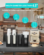 Cup Holder Lid Dispenser with Straw Organizer,Disposable Coffee Cup Dispenser,Cup Storage Organizer for Breakroom Countertop Coffee Station Bar Restaurant