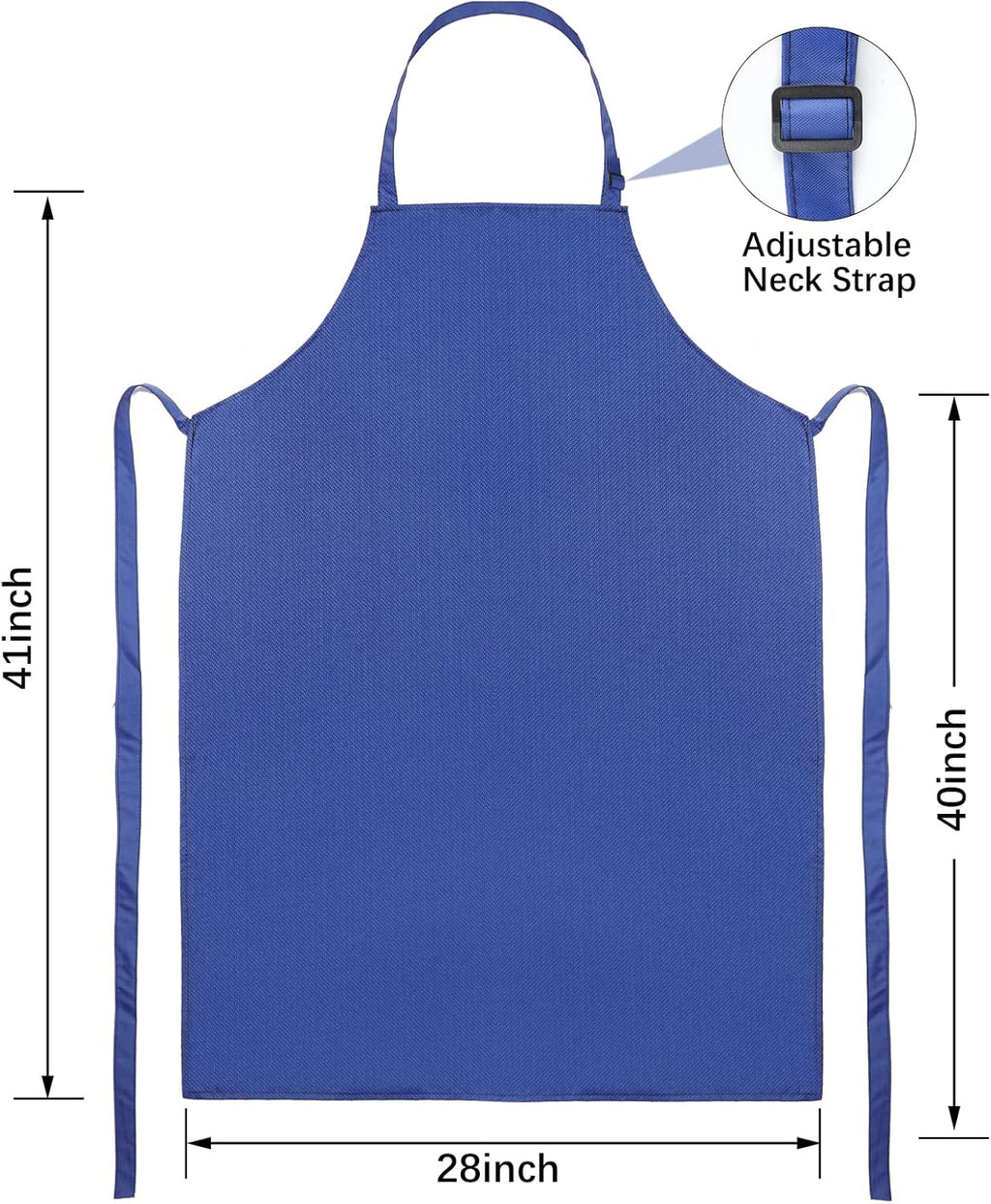 2 Pack Waterproof Rubber Vinyl Apron 40 Inch Light Duty Model Chemical Resistant Work Apron Clothes Durable Extra Long Black with Adjustable Bib Apron for Dishwashing Lab Work Butcher Cleaning Blue