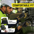 HANDLANDY Work Gloves for Men & Women, Utility Mechanic Working Gloves Touch Screen, Flexible Yard Work Gloves