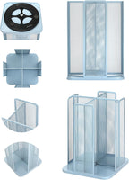 Annova Paper/Plastic Cup and Lid Holder Plastic Storage Organizer, 360°Rotating Coffee Mup Dispenser with 4 Compartments, Multifunctional Storage Rack for Home, Office, Bar, Coffee Shop (New Blue)