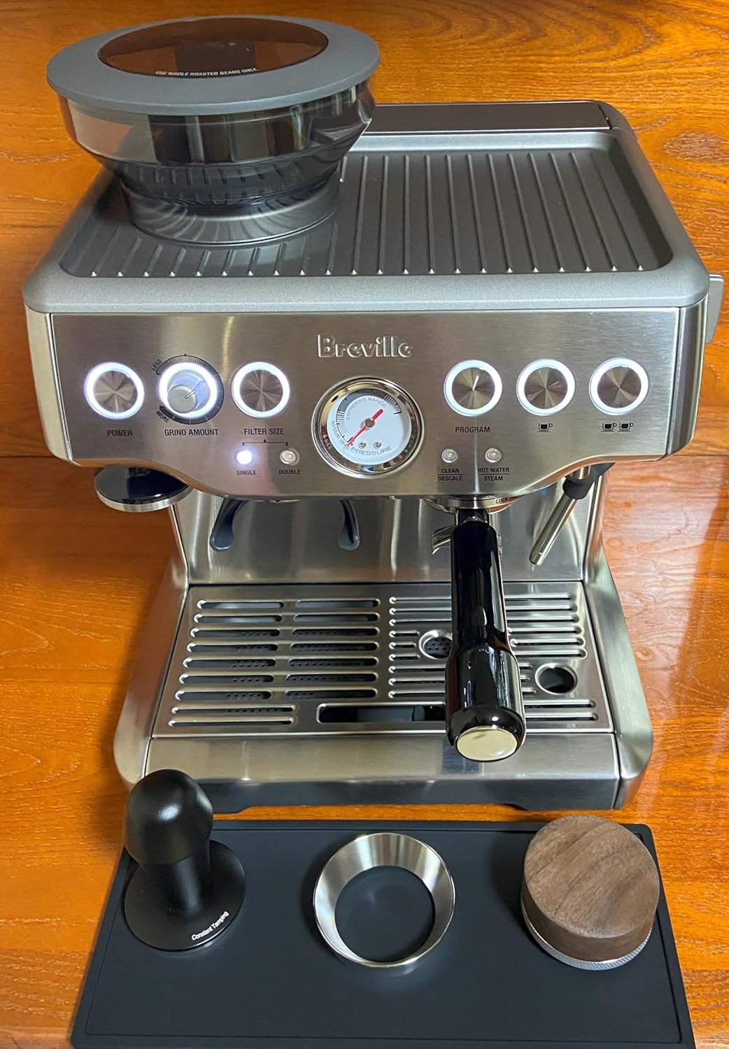 54mm Double Spout Portafilter - Compatible with Breville Barista Express, Bambino, Infuser, Duo Espresso Machines - Double Shot Filter Basket - Plastic