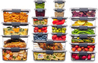 Rubbermaid Brilliance BPA Free 44-Piece Food Storage Containers Set Airtight Leak-Proof with Lids for Meal Prep Lunch and Leftovers