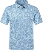 DEOLAX Mens Polo Shirts Fashion Print Mens Golf Shirt Dry Fit Mens Golf Polo Short Sleeve Quick Dry Funny Golf Shirt for Men