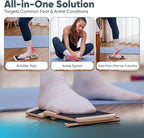 Foot & Ankle Strengthener – Single Leg Balance Board Trainer for Sprained Ankle Recovery, Plantar Fasciitis & Achilles Tendonitis – Adjustable Round & Triangle Bars + Training Videos + Travel Bag