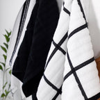 All-Clad Checked Kitchen Towel: Highly Absorbent, Super Soft Long Lasting - 100% Cotton, 17"x30" Tea Towel for Cleaning & Drying Dishes, Pans, Glassware, or Countertops, (1-Pack), Black
