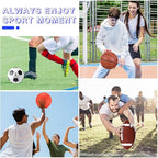 Deekin 8 Pcs Sports Balls Set for Kids Adult Assorted Football Basketball Soccer Playground Balls Official Size with Bags Pumps Outdoor Sports Equipment Athletic Gift Back to School