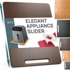 Ibyx Elegant Sliding Tray for Your Coffee Maker & Heavy Kitchen Appliances - Sturdy, Slides Easily from Under The Cabinet (Brown, 12”W x 16”D)